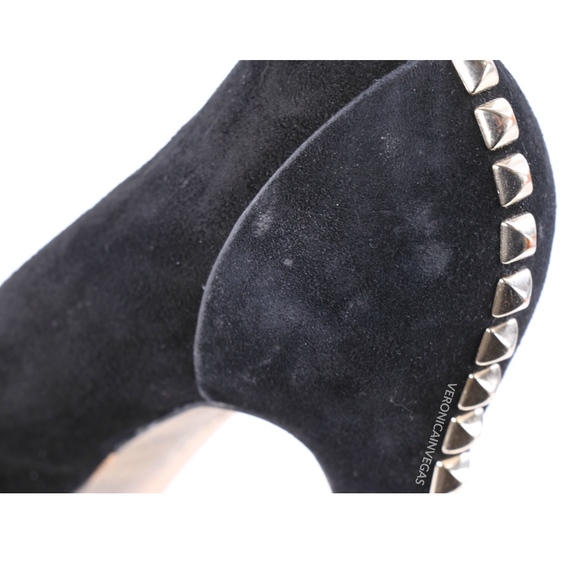 VINCE CAMUTO PLATFORM BLACK SUEDE HIGH HEELS SZ 9 - Picture 6 of 7